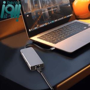 هاب porodo مدل 9in1 4K HDMI Ethernet USB-C Hub با توان 100 وات (اصلی – ارسال 1 ساعته)